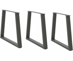 Valgomojo stalo kojos, 3 vnt., antracito spalvos, 80x(72-73,3) cm, plienas, V formos