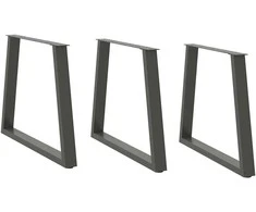 Valgomojo stalo kojos, V formos, 3 vnt., antracito spalvos, 70x(72-73,3) cm, plienas