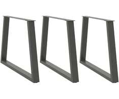Valgomojo stalo kojos, 3 vnt., antracito spalvos, 90x(72-73,3) cm, plienas