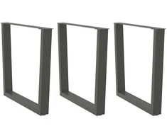 Valgomojo stalo kojos, 3 vnt., antracito spalvos, 80x(72-73,3) cm, plienas, V formos