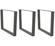 Valgomojo stalo kojos, V formos, 3 vnt., antracito spalvos, 100x(72-73,3) cm, plienas
