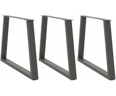 Valgomojo stalo kojos, V formos, 3 vnt., antracito spalvos, 100x(72-73,3) cm, plienas