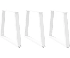 Valgomojo stalo kojelės, 3 vnt., baltos, 70x(72-73,3) cm, plienas, V formos