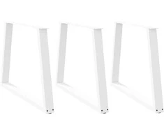 Valgomojo stalo kojelės, V formos, 3 vnt., baltos, 100x(72-73,3) cm, plienas