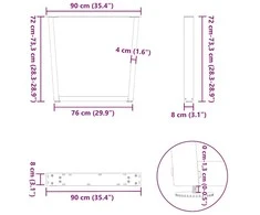Valgomojo stalo kojelės, 3 vnt., baltos, 90x(72-73,3) cm, plienas, V formos