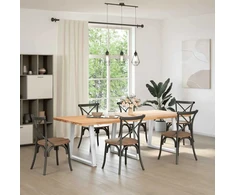 Valgomojo stalo kojelės, 3 vnt., baltos, 80x(72-73,3) cm, plienas, V formos