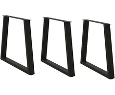 Valgomojo stalo kojos, 3 vnt., juodos, 80x(72-73,3) cm, plienas, V formos