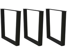 Valgomojo stalo kojos, 3 vnt., juodos, 80x(72-73,3) cm, plienas, V formos