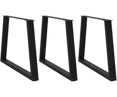 Valgomojo stalo kojos, V formos, 3 vnt., juodos, 100x(72-73,3) cm, plienas