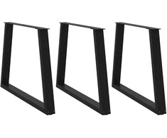 Valgomojo stalo kojos, 3 vnt., juodos, 90x(72-73,3) cm, plienas, V formos