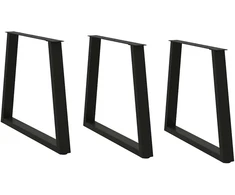 Valgomojo stalo kojos, 3 vnt., juodos, 70x(72-73,3) cm, plienas, V formos