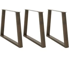 Valgomojo stalo kojelės, V formos, 3 vnt., natūralus plienas, 90x(72-73,3) cm, plienas