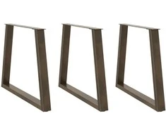Valgomojo stalo kojelės, V formos, 3 vnt., natūralus plienas, 70x(72-73,3) cm, plienas