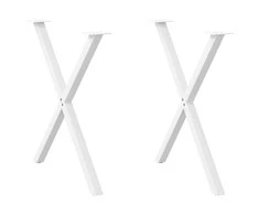 Valgomojo stalo kojos, 2 vnt., baltos, 80x(72-73) cm, plienas, X formos