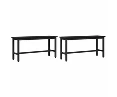 Valgomojo suolas 2 pcs Juodas ąžuolas 100 x 32,5 x 48,5 cm