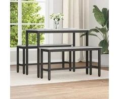 Valgomojo suolas 2 pcs Pilkas Sonoma 100 x 32,5 x 48,5 cm