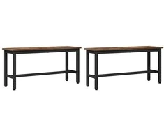 Valgomojo suolas 2 pcs Rūkyta ąžuolas 100 x 32,5 x 48,5 cm