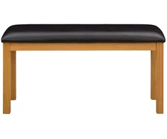 Valgomojo suolas 95 x 32 x 45 cm Kietas ąžuolo medis Juoda