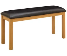 Valgomojo suolas 95 x 32 x 45 cm Kietas ąžuolo medis Juoda