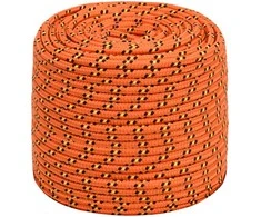 Valties virvė, oranžinės spalvos, 8mm, 100m, polipropilenas
