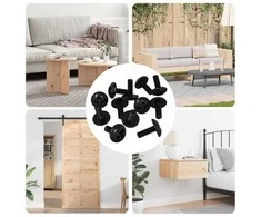 Vamzdiniai varžtai 12 pcs Juoda M4 x 10 mm Geležis