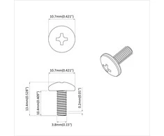 Vamzdiniai varžtai 8182 pcs Juoda M4 x 10 mm Geležis