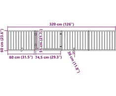 Varteliai šunims su durimis, 4 segmentai, balti, 320cm, tuopa