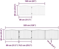 Varteliai šunims su durimis, 6 segmentai, balti, 480cm, tuopa