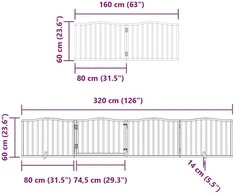 Varteliai šunims su durimis, 8 segmentai, 640cm, tuopos mediena