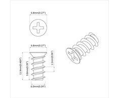 Varžtas 12 pcs Sidabro M6 x 12 mm Geležis