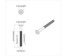 Varžtas 2 vnt. Sidabro M6 x 120 mm Plienas