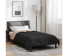 Vasaros antklodė Juoda ir taupe 220 x 155 cm Mikropluoštas