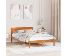 Lova Lovos rėmas Ruda 140 x 190 cm Pušies medienos masyvas
