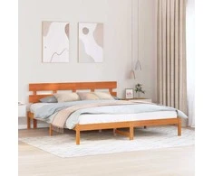 Lova Lovos rėmas Ruda 180 x 200 cm Pušies medienos masyvas