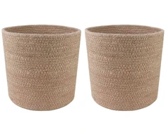 Vazonų rinkinys 2 pcs Natūrali Ø 21 x 21 cm 100% Tossa Džiutas