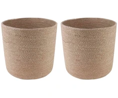 Vazonų rinkinys 2 pcs Natūrali Ø 28 x 28 cm 100% Tossa Džiutas