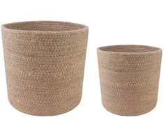 Vazonų rinkinys 2 pcs Natūrali Ø 28 x 28 cm 100% Tossa Džiutas