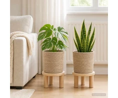 Vazonų rinkinys 2 vnt. Natūrali Ø 21 x 21 cm 100% Tossa Džiutas