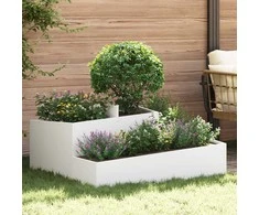 Sodo vazonas Balta 100 x 100 x 50 cm Šaltai valcuotas plienas
