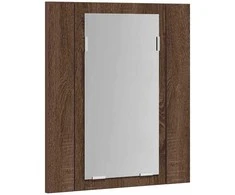 Veidrodinė LED vonios spintelė, ruda, 40x12x45cm, mediena