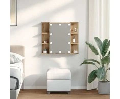veidrodinė spintelė su LED Artisan ąžuolu 70x16,5x60 cm