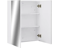 Veidrodinė vonios kambario spintelė, balta, 60x15x75cm, MDF
