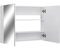 Veidrodinė vonios kambario spintelė, balta, 80x15x60cm, MDF