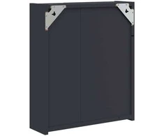 Veidrodinė vonios kambario spintelė su LED, pilka, 45x13x52cm