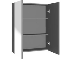 Veidrodinė vonios spintelė, antracito spalvos, 60x15x75cm, MDF