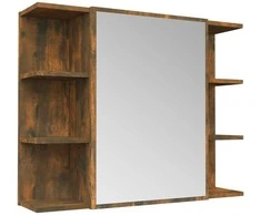 Veidrodinė vonios spintelė, ąžuolo, 80x20,5x64cm, mediena