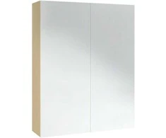 Veidrodinė vonios spintelė, balta ir ąžuolo, 60x15x75cm, MDF