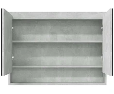 Veidrodinė vonios spintelė, betono pilka, 80x15x60cm, MDF