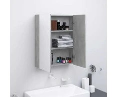 Veidrodinė vonios spintelė, betono pilka, 60x15x75cm, MDF