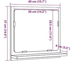Veidrodinė vonios spintelė, medienos, 40x11x37cm, mediena